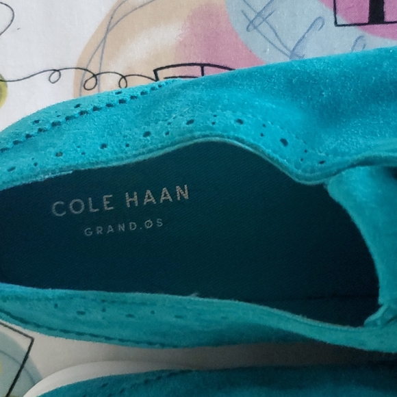 Beautiful teal Cole Haan wing tip casual shoes - Picture 2 of 4